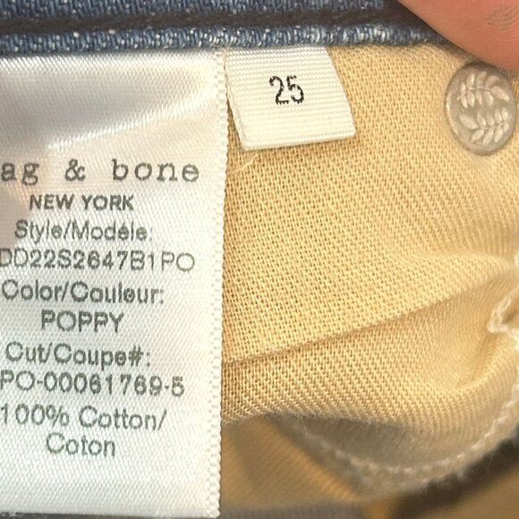 Rag & Bone Jeans High Rise Nina Ankle Cigarette Size 25 in Poppy Wash Raw Hem - Picture 7 of 8